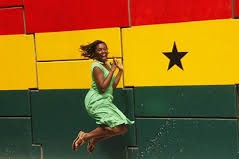 ghana flag woman dancing