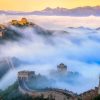 china great wall under fog