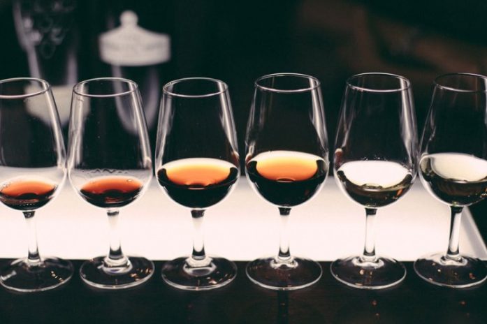 glasses of fortified wines