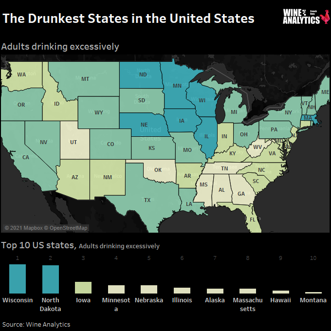 USA, the Drunkest States analytics.wine