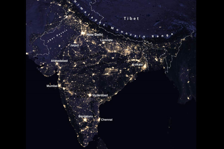 india from space